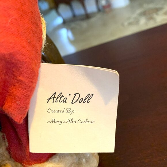 Alta's Heirlooms Handmade Santa with Rabbit #628 Primitive Folk Art Includes Tag - Picture 7 of 7